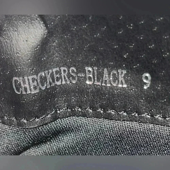 AZALEA WANG BOOTS STILETTO CHECKERS BLK RHINESTONE SIDE ZIP POINT TOE FABULOUS - Picture 7 of 15